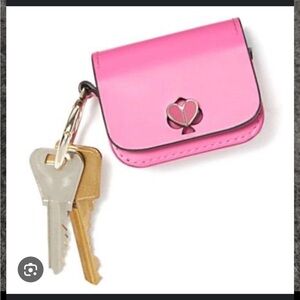 Kate Spade Nicola Twistlock Pink AirPod Case with Keychain